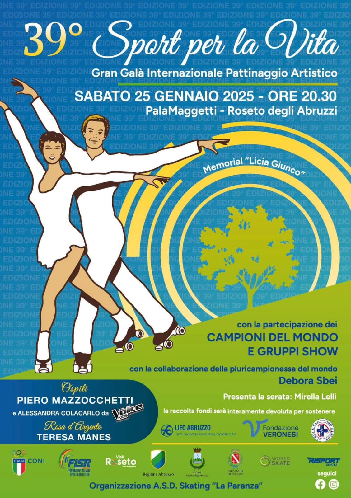 Torna  “Sport per la Vita – Memorial Licia Giunco”,  gran galà di pattinaggio artistico