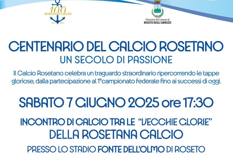 Locandina centenario rosetana calcio