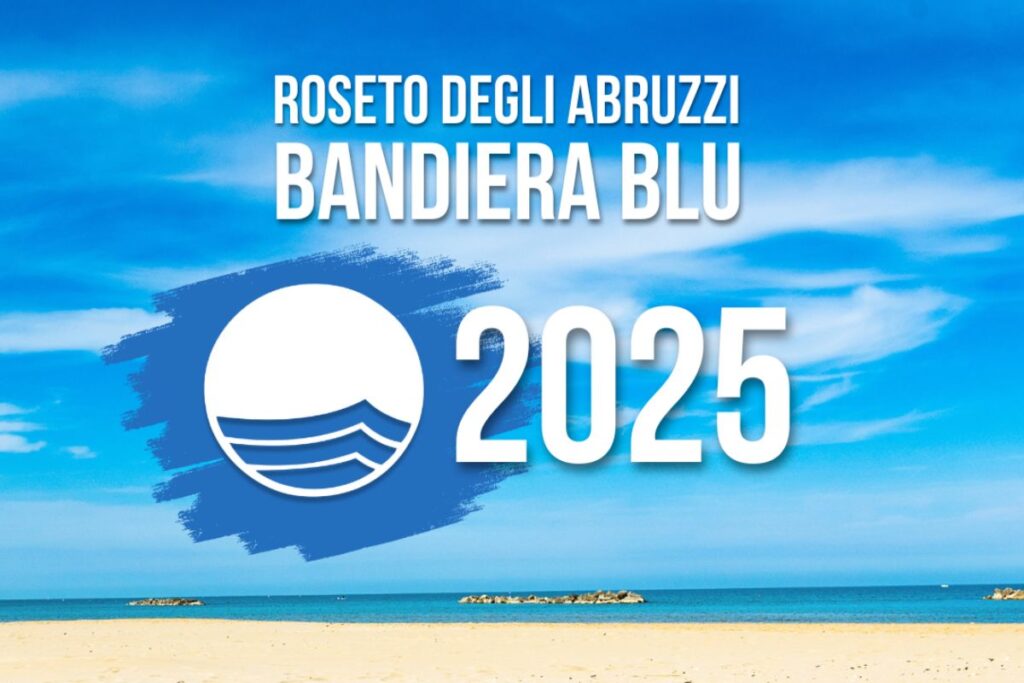 Grafica bandiera blu roseto degli abruzzi 2025